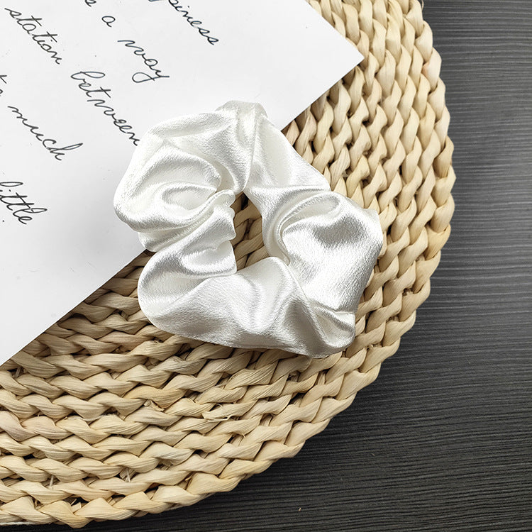 Wholesale Solid Color Satin Fabric Hair Scrunchies